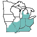 Range of Juniperus virginiana