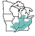 Range of Frasera caroliniensis