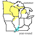 Range of Phalacrocorax auritus